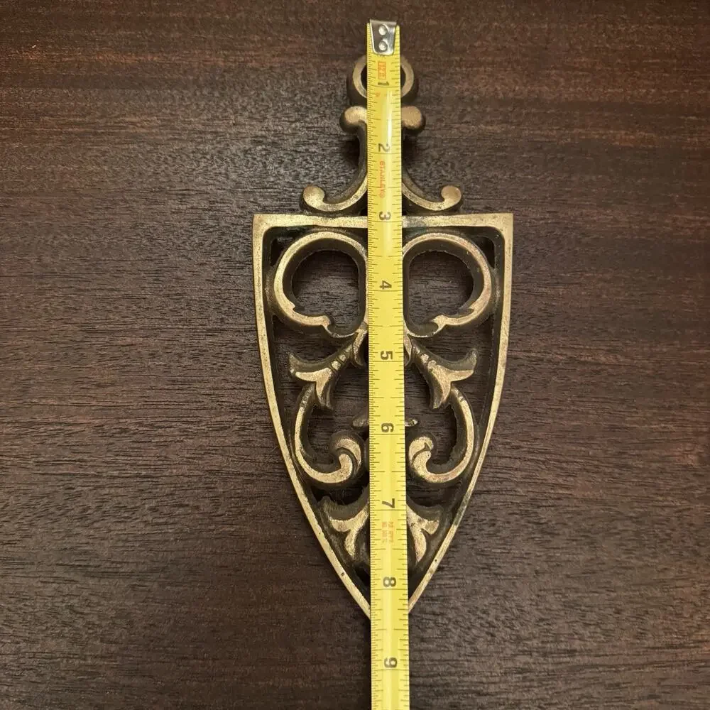 Vintage‎ VTG Solid Brass Footed Trivet Iron Stand Ornate Scrolls MCM Decor